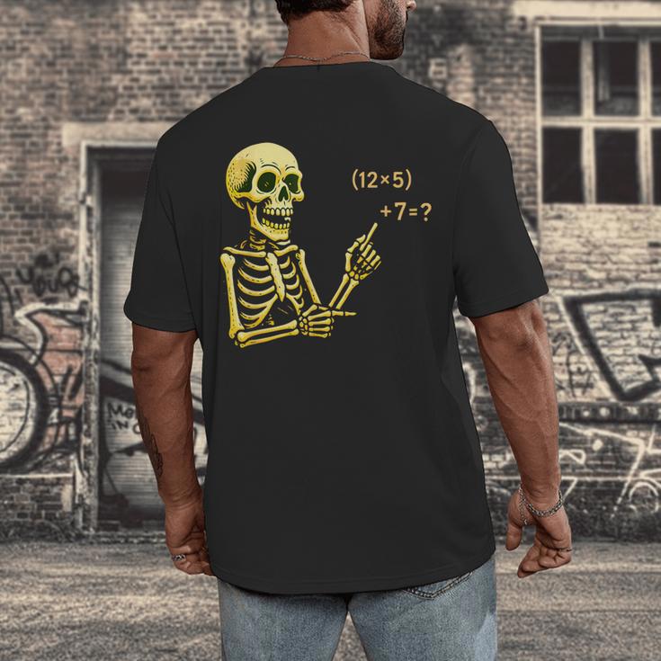 Halloween Teacher Six Seven 6 7 Skeleton Spooky Costume Men's Back Print T-Shirt, funny design Halloween Teacher Six Seven 6 7 Skeleton Spooky Costume Men's Back Print T-Shirt, funny design