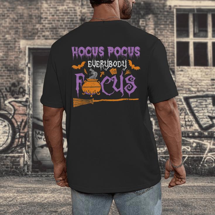 Halloween Teacher Or Student Hocus Pocus Everybody Focus For Men Women Kids Men's Back Print T-Shirt, funny design Halloween Teacher Or Student Hocus Pocus Everybody Focus For Men Women Kids Men's Back Print T-Shirt, funny design