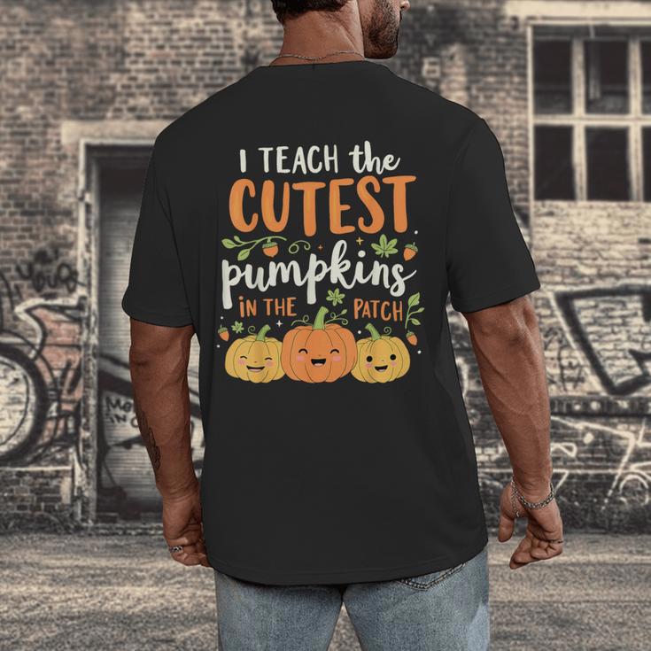 Halloween Teacher I Teach The Cutest Pumpkins In The Patch Men's Back Print T-Shirt, funny design Halloween Teacher I Teach The Cutest Pumpkins In The Patch Men's Back Print T-Shirt, funny design