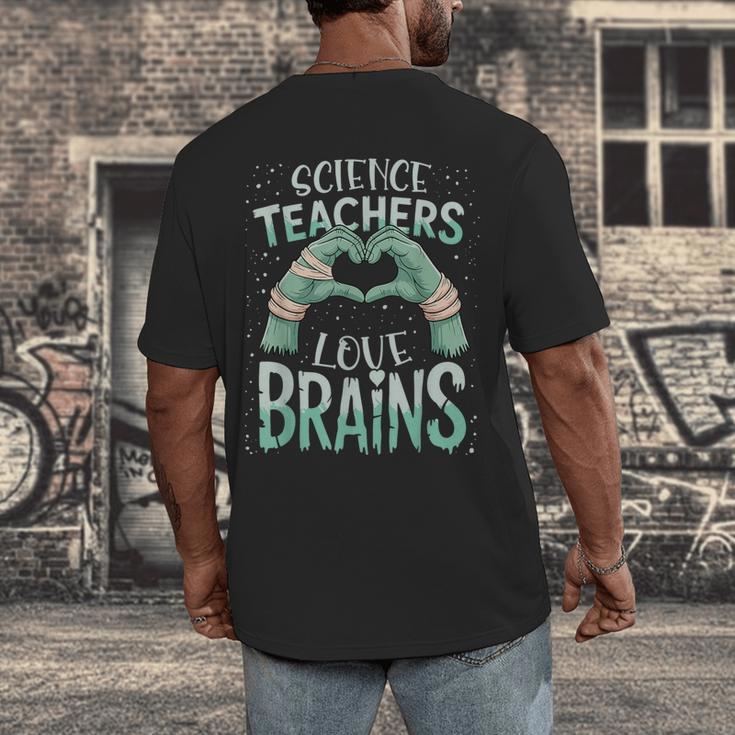 Halloween Teacher Tshirts Science Teachers Love Brains Men's Back Print T-Shirt, funny design Halloween Teacher Tshirts Science Teachers Love Brains Men's Back Print T-Shirt, funny design