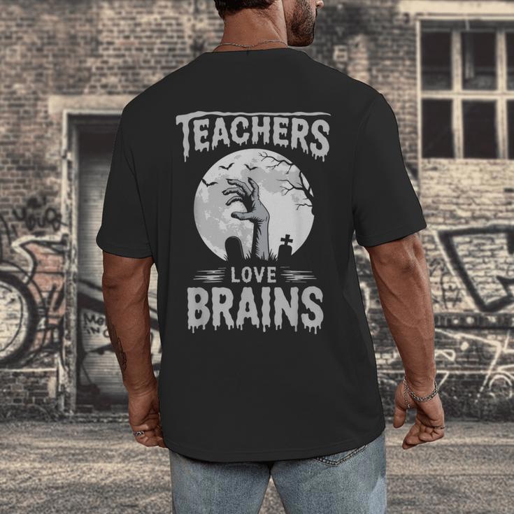 Halloween Teacher Tshirts Zombie Teachers Love Brains Men's Back Print T-Shirt, funny design Halloween Teacher Tshirts Zombie Teachers Love Brains Men's Back Print T-Shirt, funny design