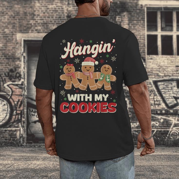 Hangin With My Cookies Gingerbread Man Xmas Teacher Men's Back Print T-Shirt, funny design Hangin With My Cookies Gingerbread Man Xmas Teacher Men's Back Print T-Shirt, funny design