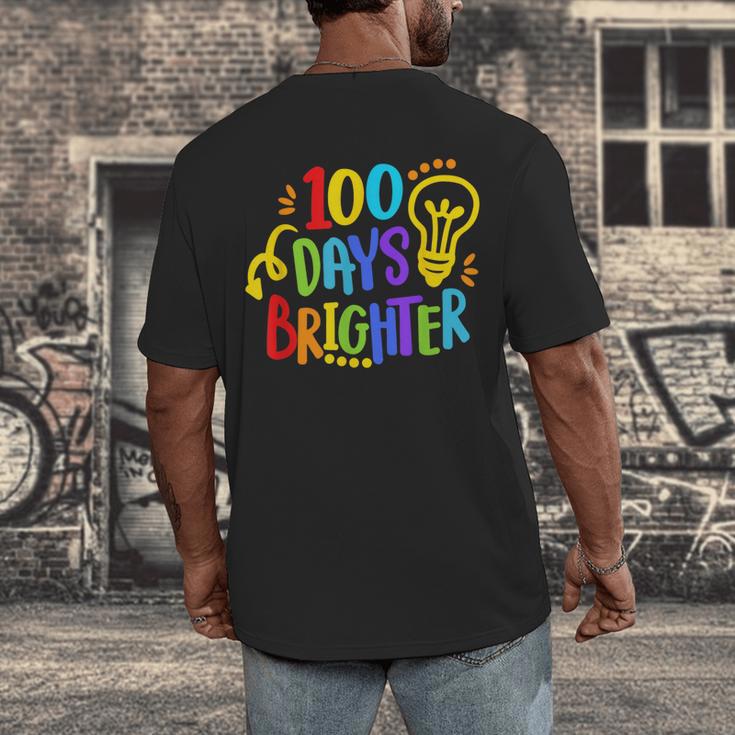 Happy 100th Day Of School 100 Days Brighter Girls Teacher Men's Back Print T-Shirt, funny design Happy 100th Day Of School 100 Days Brighter Girls Teacher Men's Back Print T-Shirt, funny design