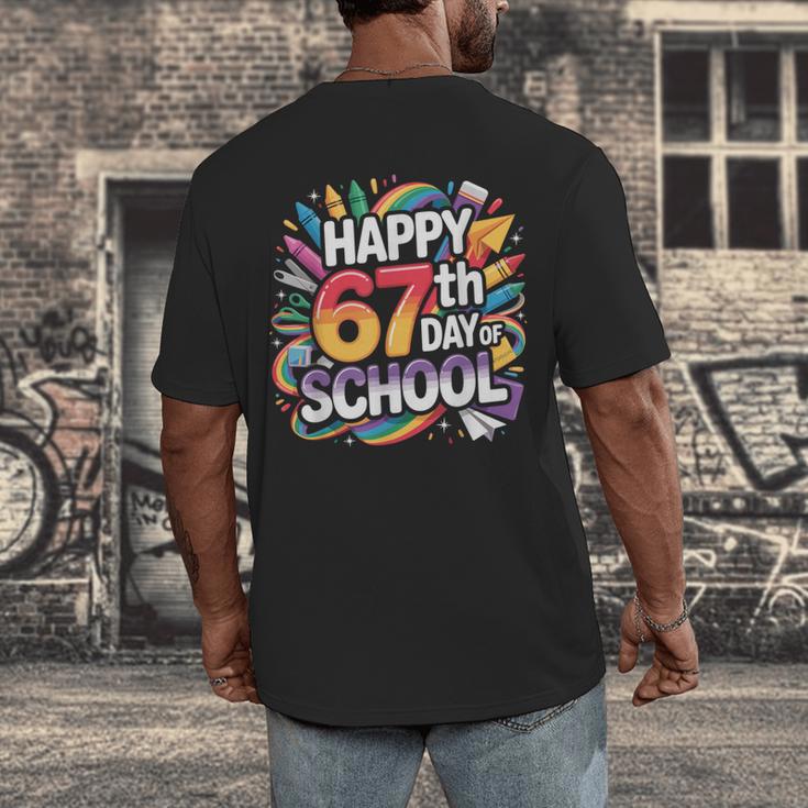 Happy 67 Days Of School Meme 100 Day Of School Teacher 6 7 Men's Back Print T-Shirt, funny design Happy 67 Days Of School Meme 100 Day Of School Teacher 6 7 Men's Back Print T-Shirt, funny design
