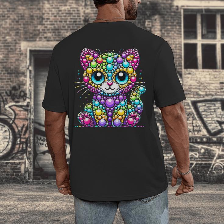 Happy Dot Day Colorful Polka Dot Cat Kitten Teachers Kids Men's Back Print T-Shirt, funny design Happy Dot Day Colorful Polka Dot Cat Kitten Teachers Kids Men's Back Print T-Shirt, funny design