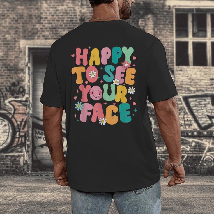 Happy To See Your Face Teacher Disco Ball Back To School Men's Back Print T-Shirt, funny design Happy To See Your Face Teacher Disco Ball Back To School Men's Back Print T-Shirt, funny design