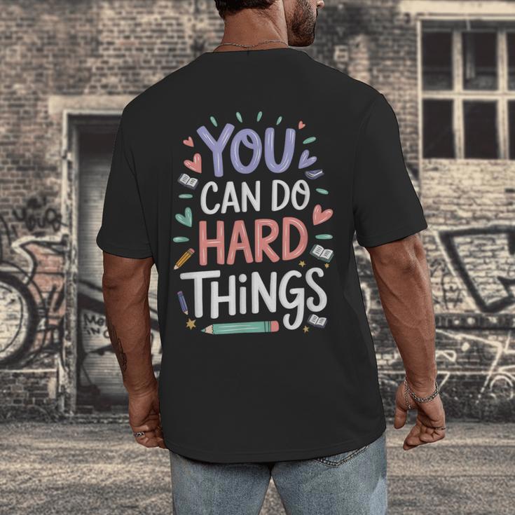 You Can Do Hard Things Test Day Teacher Kids Men's Back Print T-Shirt, funny design You Can Do Hard Things Test Day Teacher Kids Men's Back Print T-Shirt, funny design