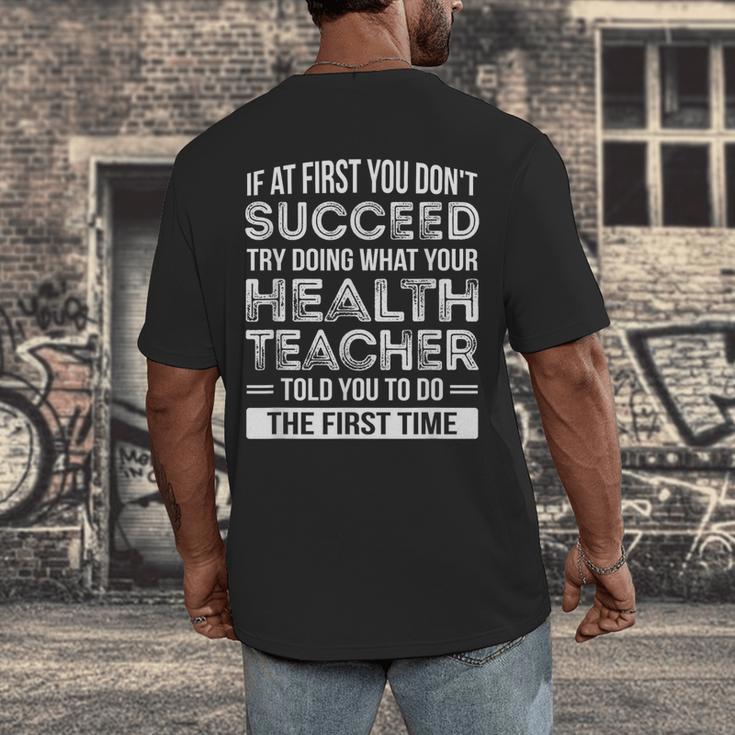 Health Teacher Tshirt Appreciation For Men Women Men's Back Print T-Shirt, funny design