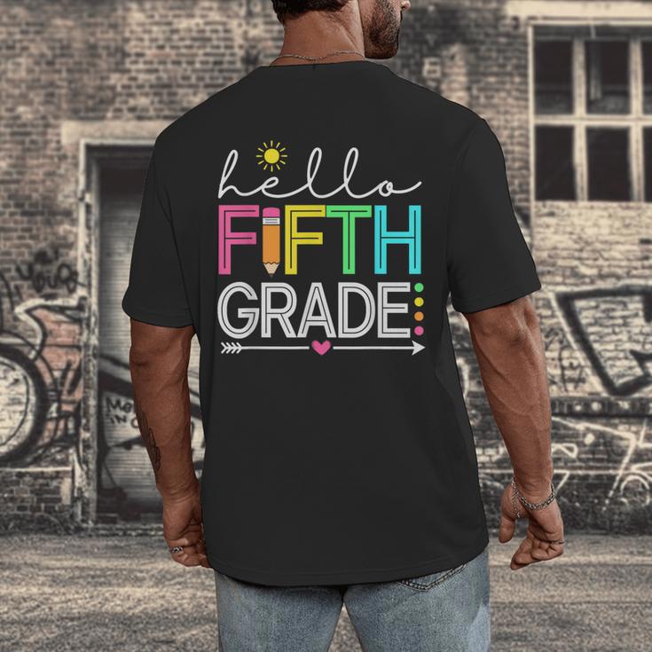 Hello Fifth Grade Teacher Student 5th Grade Back To School Men's Back Print T-Shirt, funny design Hello Fifth Grade Teacher Student 5th Grade Back To School Men's Back Print T-Shirt, funny design