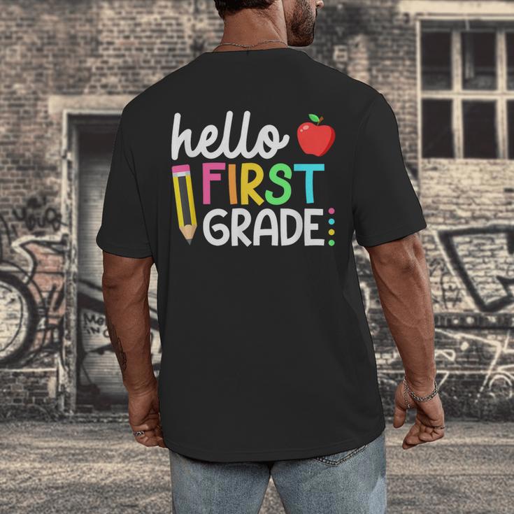Hello First Grade Team 1st Grade Back To School Teacher Kids Men's Back Print T-Shirt, funny design Hello First Grade Team 1st Grade Back To School Teacher Kids Men's Back Print T-Shirt, funny design