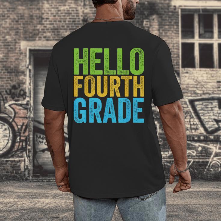 Hello Fourth Grade Shirt 4th Grade Boy Girl Student Teacher Men's Back Print T-Shirt, funny design