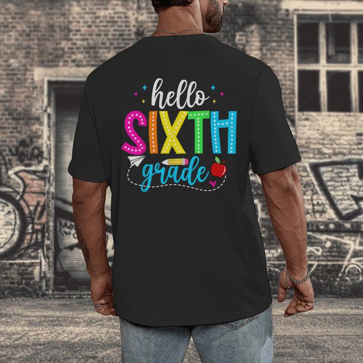 Hello Sixth Grade Cute Back To School 6th Grade Teacher Kids Men's Back Print T-Shirt, funny design