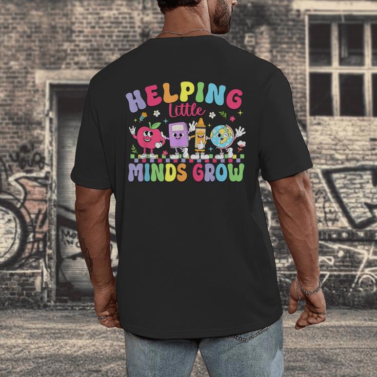 Helping Little Minds Grow Teacher Life Back To School Men's Back Print T-Shirt, funny design Helping Little Minds Grow Teacher Life Back To School Men's Back Print T-Shirt, funny design