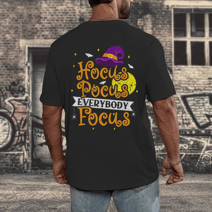 Hocus Pocus Everybody Focus Halloween Teacher Men Women Kids Men's Back Print T-Shirt, funny design Hocus Pocus Everybody Focus Halloween Teacher Men Women Kids Men's Back Print T-Shirt, funny design