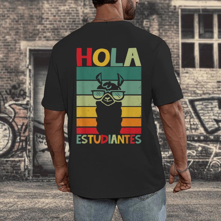 Hola Estudiantes Spanish Teacher Back To School 2025 Men's Back Print T-Shirt, funny design Hola Estudiantes Spanish Teacher Back To School 2025 Men's Back Print T-Shirt, funny design