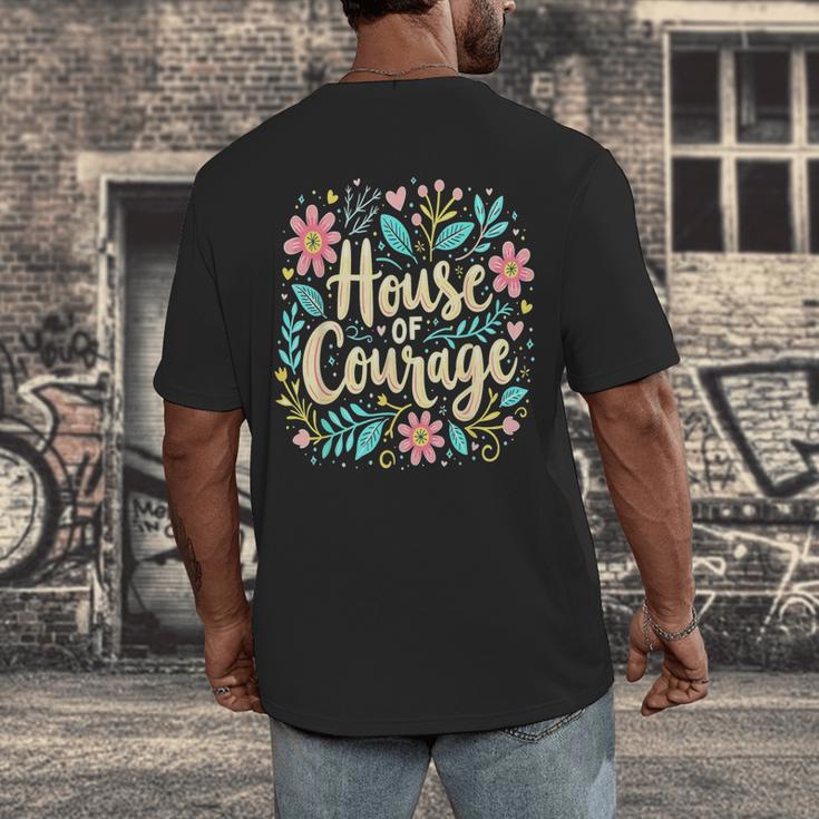 House Of Courage Flowers RCA School Teacher Student Tee Men's Back Print T-Shirt, funny design House Of Courage Flowers RCA School Teacher Student Tee Men's Back Print T-Shirt, funny design