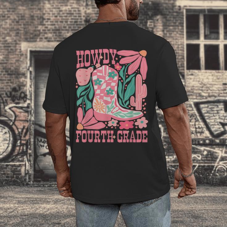 Howdy Fourth Grade Western 4th Grade Teacher Cowboy Cowgirl Men's Back Print T-Shirt, funny design Howdy Fourth Grade Western 4th Grade Teacher Cowboy Cowgirl Men's Back Print T-Shirt, funny design