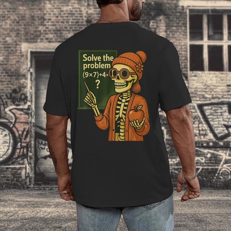 HUGvyn Halloween Skeleton Six Seven 67 Meme PEMDAS Teacher Men's Back Print T-Shirt, funny design