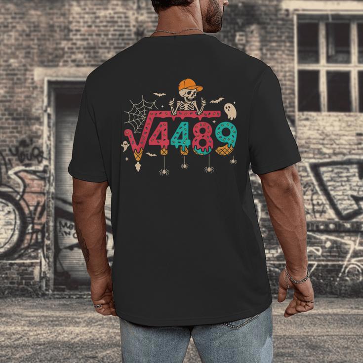 HUGvyn Square Root 4489 Math Teacher 67 Meme Halloween Men's Back Print T-Shirt, funny design HUGvyn Square Root 4489 Math Teacher 67 Meme Halloween Men's Back Print T-Shirt, funny design