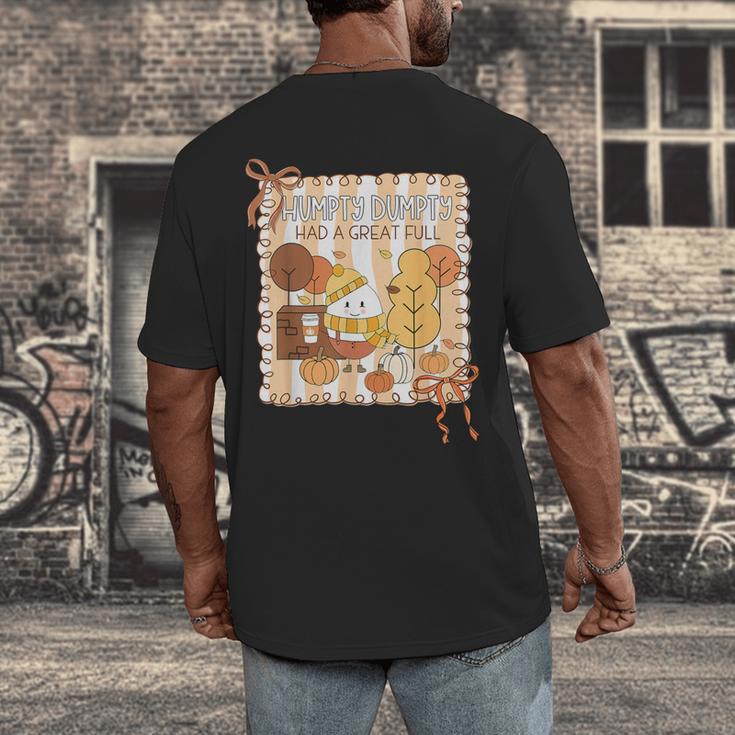 Humpty Dumpty Had A Great Fall Teacher Thanksgiving Autumn Men's Back Print T-Shirt, funny design