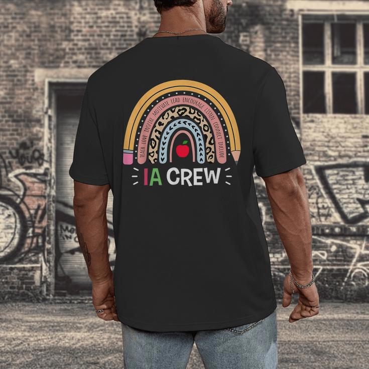 IA Crew Instructional Assistant Rainbow Teachers Aide Men's Back Print T-Shirt, funny design IA Crew Instructional Assistant Rainbow Teachers Aide Men's Back Print T-Shirt, funny design