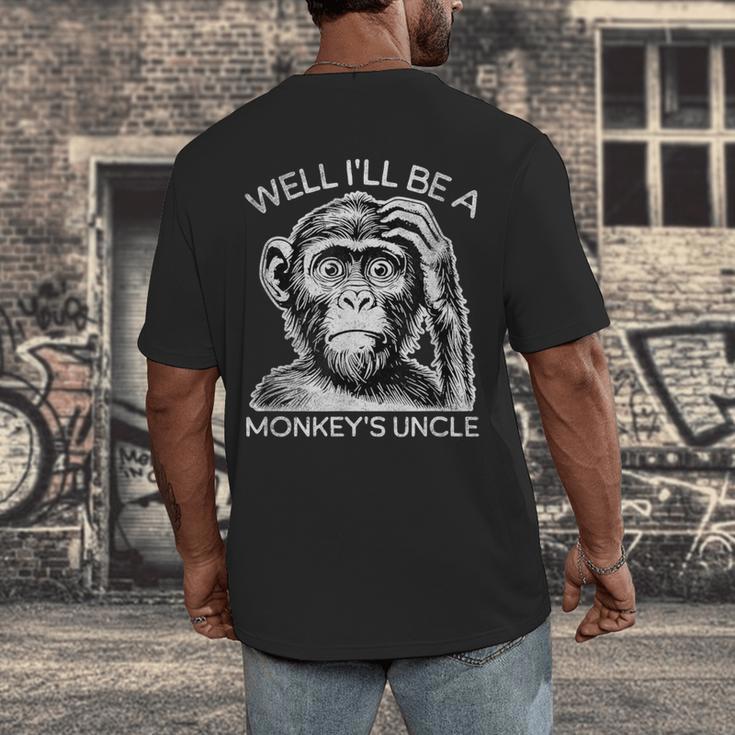 Well I'Ll Be a Monkey's Uncle Teacher And Student Men's Back Print T-Shirt, funny design Well I'Ll Be a Monkey's Uncle Teacher And Student Men's Back Print T-Shirt, funny design