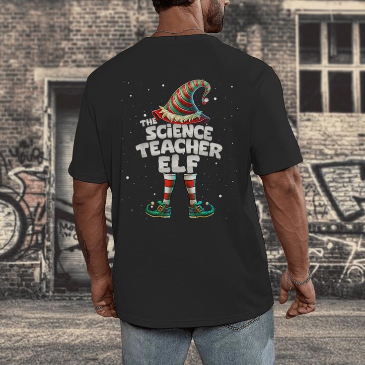 I'm The Science Teacher Elf Family Matching Group Christmas Men's Back Print T-Shirt, funny design