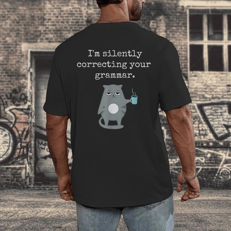 I'm Silently Correcting Your Grammar Sarcastic Teacher For Men Women Kids Men's Back Print T-Shirt, funny design I'm Silently Correcting Your Grammar Sarcastic Teacher For Men Women Kids Men's Back Print T-Shirt, funny design