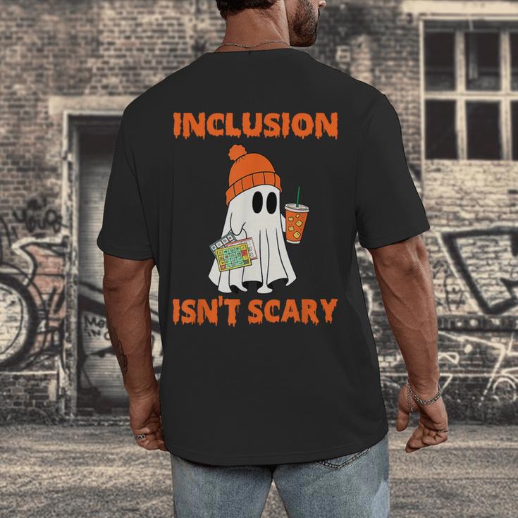 Inclusion Isn't Scary Shirt Halloween SLP Sped Teacher Men's Back Print T-Shirt, funny design