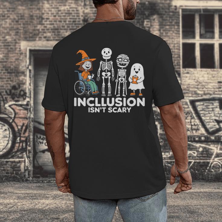 Inclusion Isn't Scary SLP Halloween Costume Sped Teacher Men's Back Print T-Shirt, funny design Inclusion Isn't Scary SLP Halloween Costume Sped Teacher Men's Back Print T-Shirt, funny design