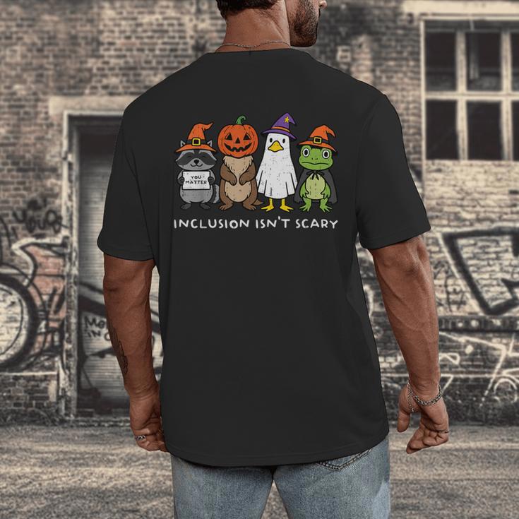 Inclusion Isn't Scary SLP Halloween Sped Teacher Animal Men's Back Print T-Shirt, funny design