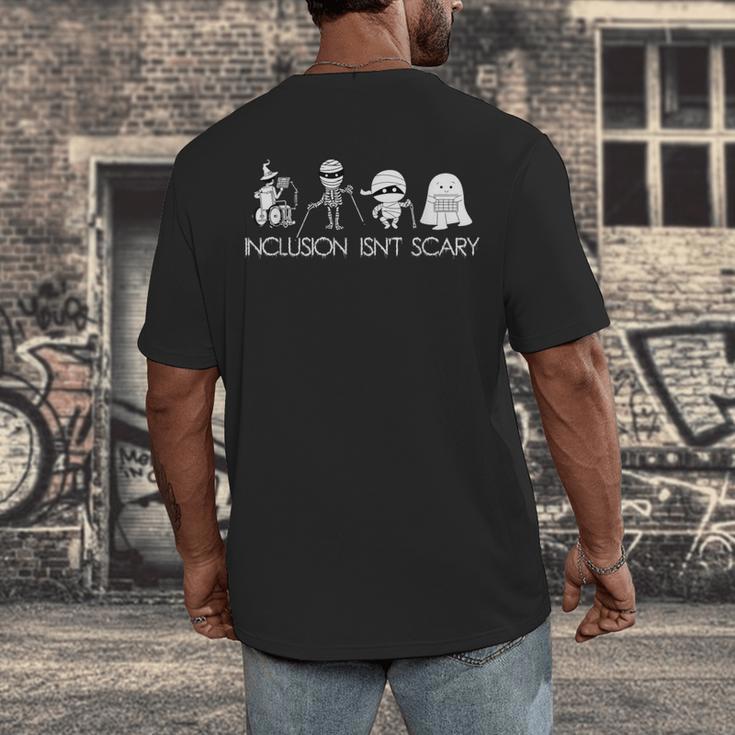Inclusion Isn't Scary Slp Halloween Sped Teacher Ghost Mummy Men's Back Print T-Shirt, funny design Inclusion Isn't Scary Slp Halloween Sped Teacher Ghost Mummy Men's Back Print T-Shirt, funny design
