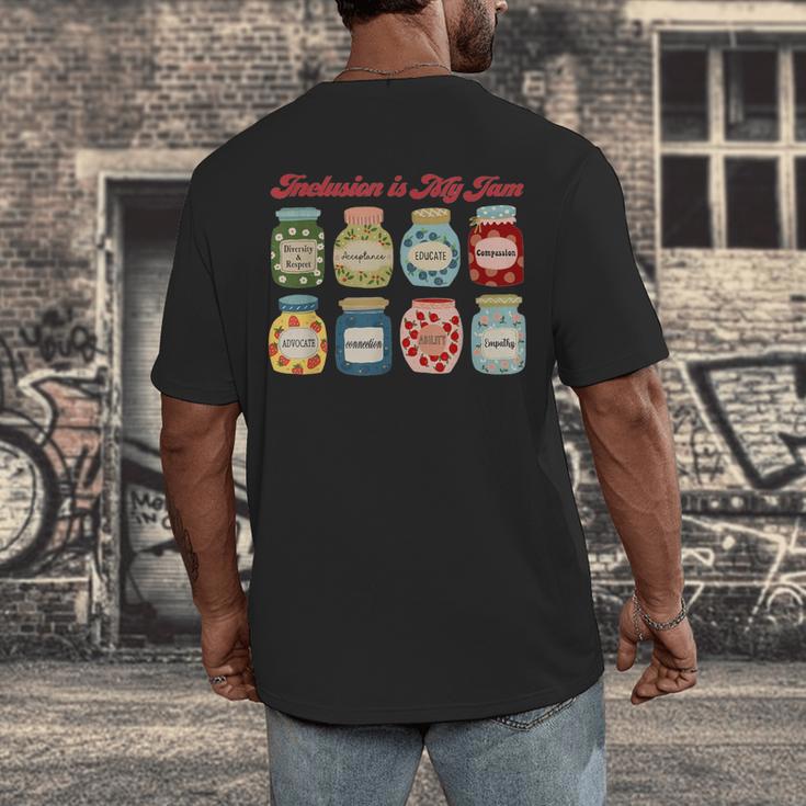 Inclusion Is My Jam Special Education Teacher Autism Men's Back Print T-Shirt, funny design