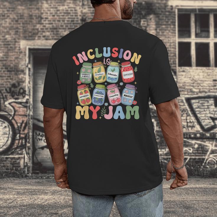 Inclusion Is My Jam SPED Teacher Special Education Life Men's Back Print T-Shirt, funny design Inclusion Is My Jam SPED Teacher Special Education Life Men's Back Print T-Shirt, funny design