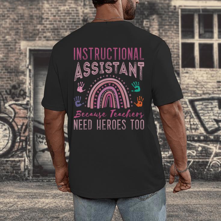 Instructional Assistant Because Teacher Need Hero Learning Men's Back Print T-Shirt, funny design Instructional Assistant Because Teacher Need Hero Learning Men's Back Print T-Shirt, funny design