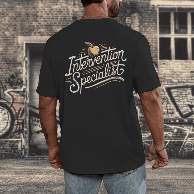 Intervention Teacher Intervention Specialist Men's Back Print T-Shirt, funny design Intervention Teacher Intervention Specialist Men's Back Print T-Shirt, funny design