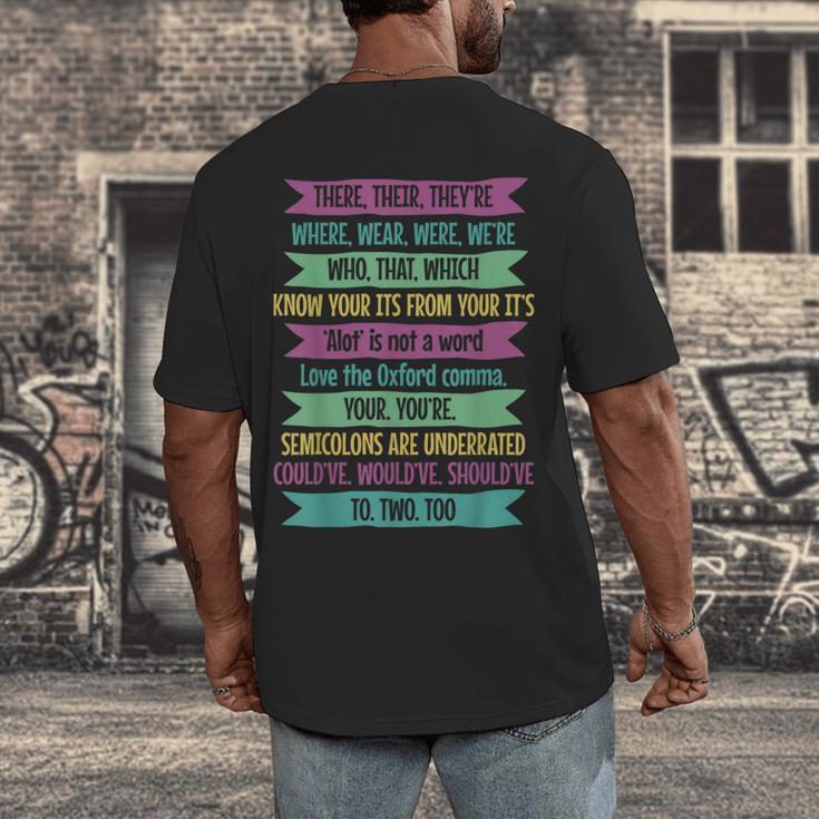 Their There And They'Re English Teacher Men Women Men's Back Print T-Shirt, funny design Their There And They'Re English Teacher Men Women Men's Back Print T-Shirt, funny design