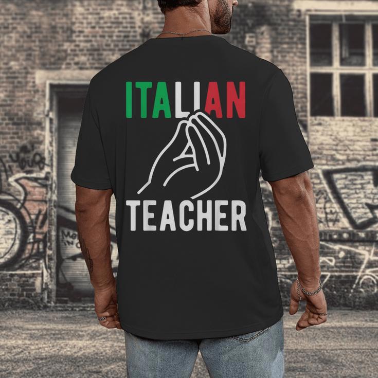 Italian Teacher Italy Italia Back To School First Day Men's Back Print T-Shirt, funny design Italian Teacher Italy Italia Back To School First Day Men's Back Print T-Shirt, funny design