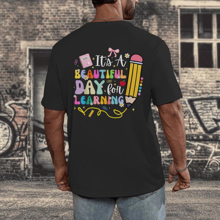 It's Beautiful Day For Learning Teacher Students Girls Boys Men's Back Print T-Shirt, funny design