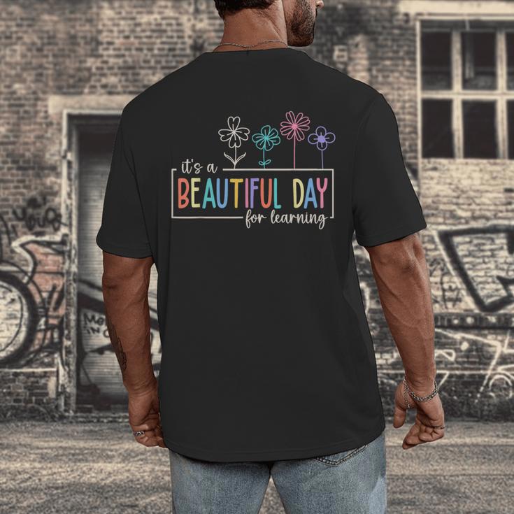 It's a Beautiful Day For Learning Teacher Students Women Men's Back Print T-Shirt, funny design It's a Beautiful Day For Learning Teacher Students Women Men's Back Print T-Shirt, funny design