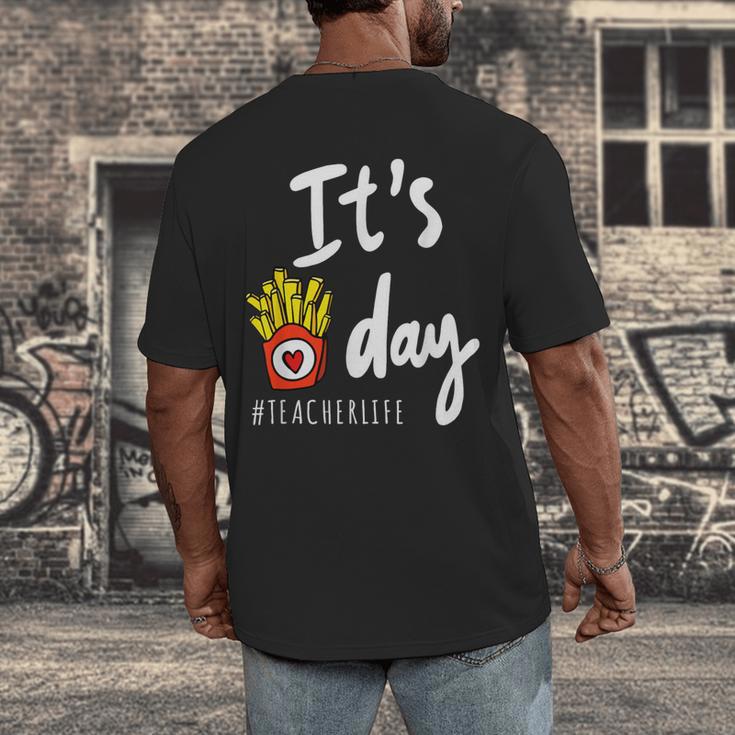 It's Fry Day Teacher Life Men's Back Print T-Shirt, funny design It's Fry Day Teacher Life Men's Back Print T-Shirt, funny design