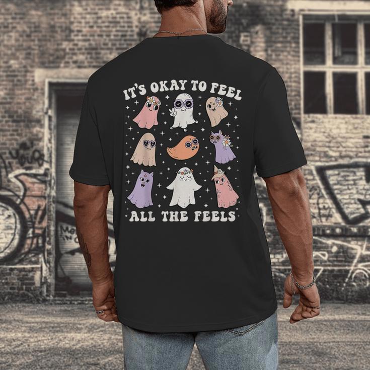 It’s Okay To Feel All The Feels Special Ed Teacher Halloween Men's Back Print T-Shirt, funny design It’s Okay To Feel All The Feels Special Ed Teacher Halloween Men's Back Print T-Shirt, funny design