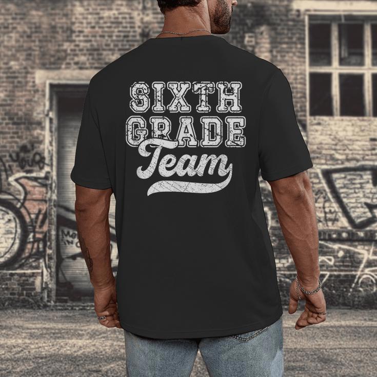 Kids Teacher Sixth Grade Retro Back To School Team 6th Grade Men's Back Print T-Shirt, funny design Kids Teacher Sixth Grade Retro Back To School Team 6th Grade Men's Back Print T-Shirt, funny design