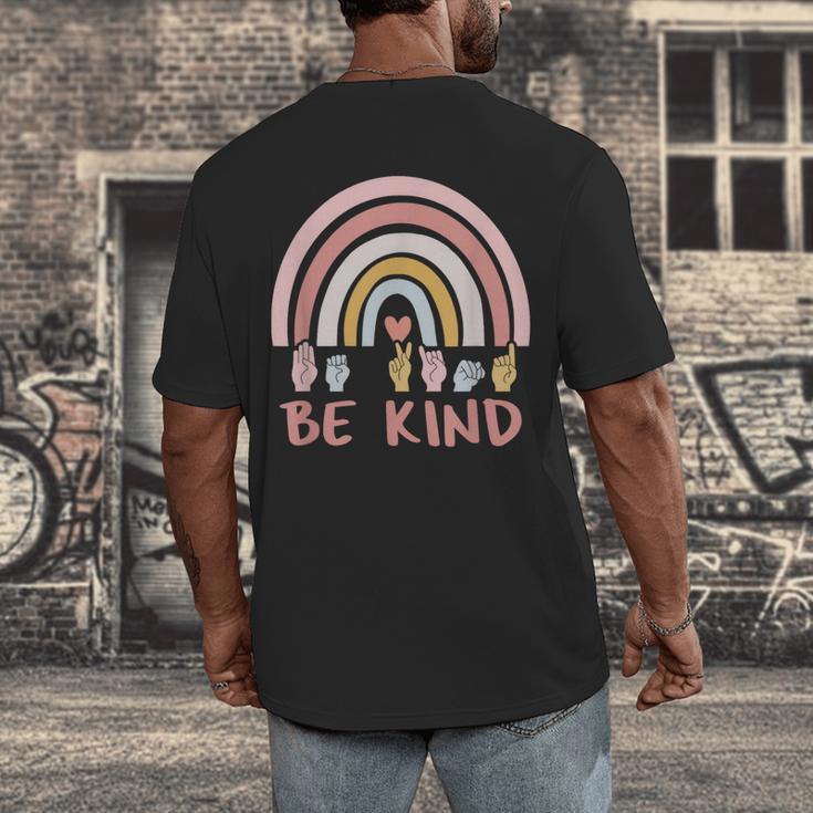 Be Kind ASL Sign Language Deaf SPED Teacher Kids Men Women Men's Back Print T-Shirt, funny design Be Kind ASL Sign Language Deaf SPED Teacher Kids Men Women Men's Back Print T-Shirt, funny design