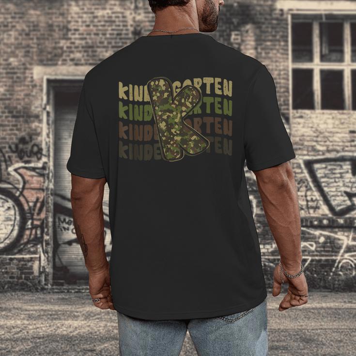 Kindergarten Camo Camouflage Boy Teacher Back To School Men's Back Print T-Shirt, funny design Kindergarten Camo Camouflage Boy Teacher Back To School Men's Back Print T-Shirt, funny design