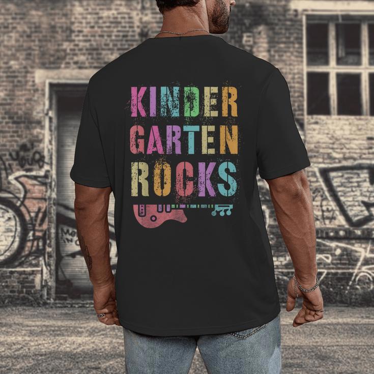 KINDERGARTEN ROCKS Teacher Crew Rock Star Kinder Team Men's Back Print T-Shirt, funny design KINDERGARTEN ROCKS Teacher Crew Rock Star Kinder Team Men's Back Print T-Shirt, funny design
