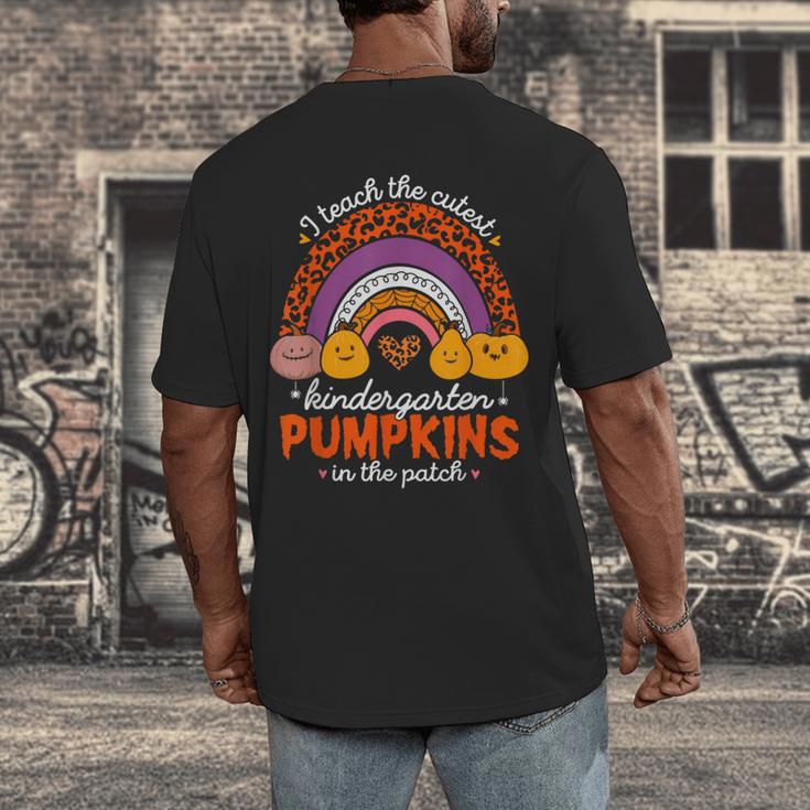 Kindergarten Teacher Pumpkin Patch Cute Men's Back Print T-Shirt, funny design