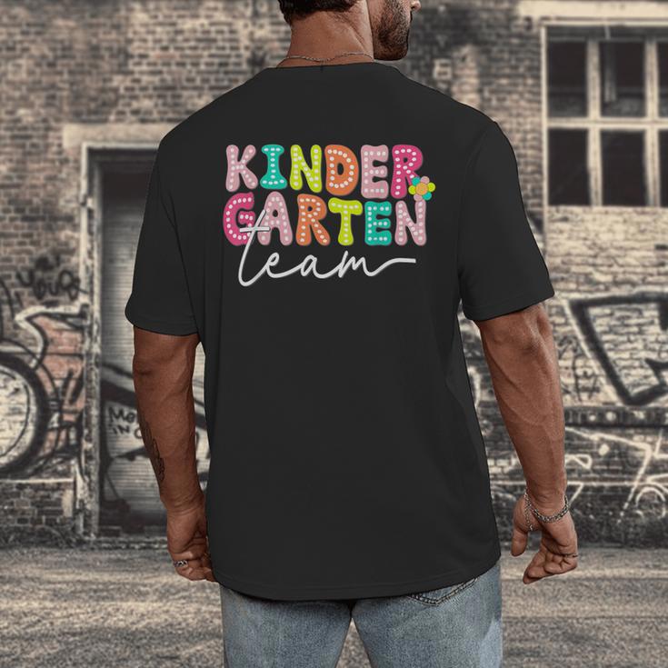 Kindergarten Team Teacher Back To School Kindergarten Squad Men's Back Print T-Shirt, funny design