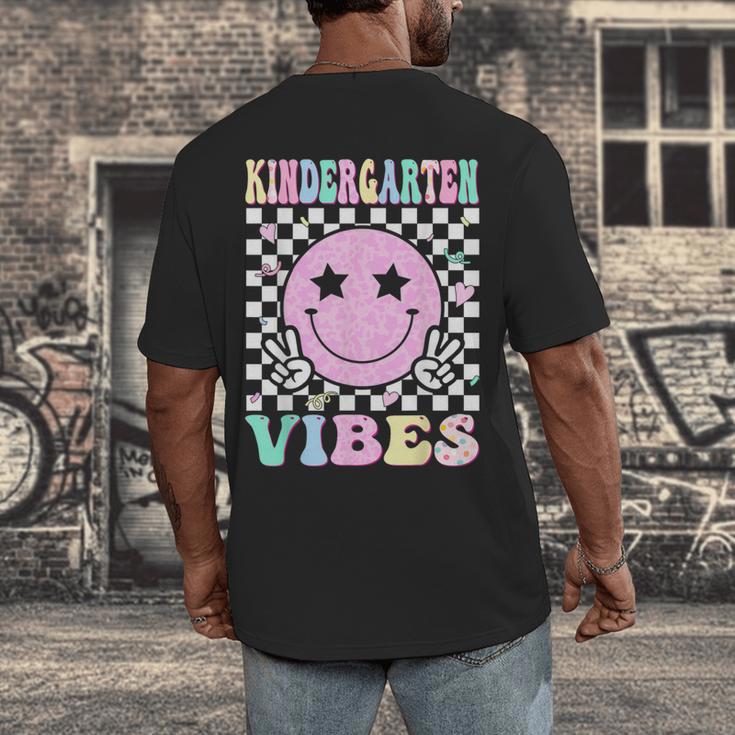Kindergarten Vibes First Day Of School Kindergarten Teacher Men's Back Print T-Shirt, funny design