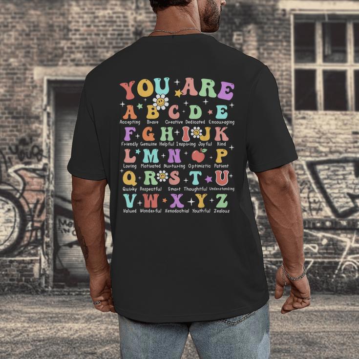 You Are Letters Alphabet Learn ABCs Inspiration Teacher Life Men's Back Print T-Shirt, funny design You Are Letters Alphabet Learn ABCs Inspiration Teacher Life Men's Back Print T-Shirt, funny design
